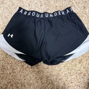 Under Armour Women's Black and Gray Athletic Shorts